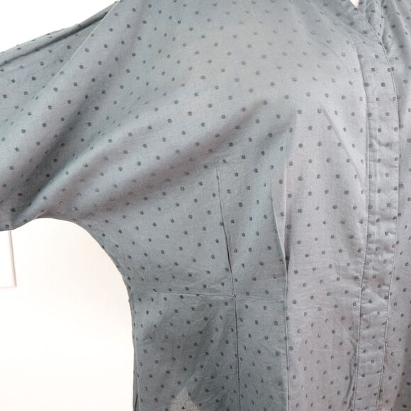 Soft Surroundings Size 1X Dotted Button Down Shirt Dolman Gray - Picture 7 of 10